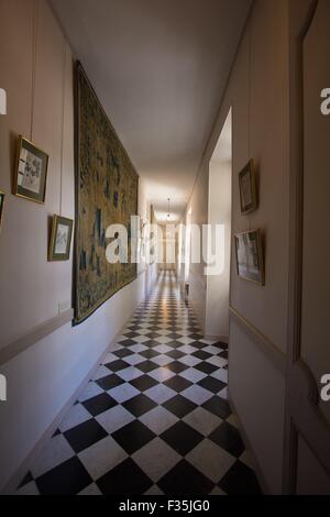 a view of a corridor in a French palace Stock Photo