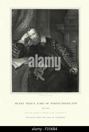 Portrait of Henry Percy, 9th Earl of Northumberland an English nobleman. He was a grandee and one of the wealthiest peers of the Stock Photo