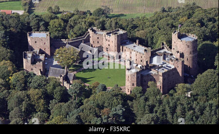 aerial view of Peckforton Castle near Tarporley, Cheshire, UK Stock Photo