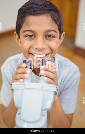Pupil at science lesson in classroom Stock Photo - Alamy