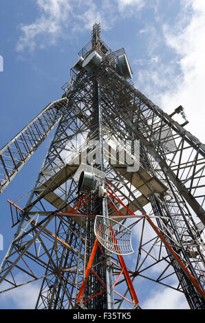 Radio, TV and Cellphone transmission tower, Wharite Peak, near Woodville, Tararua, North Island, New Zealand Stock Photo