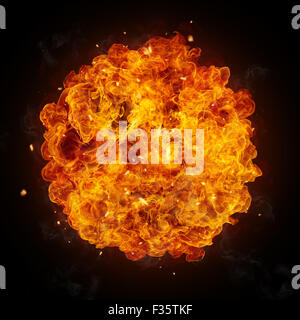 Hot fires flames in round shape Stock Photo