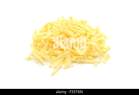 Grated cheese, isolated on a white background Stock Photo