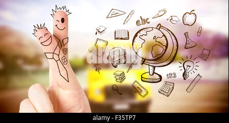Composite image of fingers posed as students Stock Photo