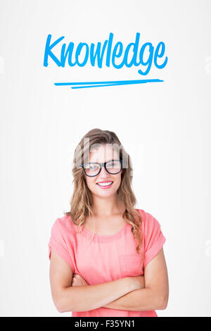 Knowledge against white background with vignette Stock Photo