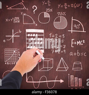 Composite image of hand writing with chalk Stock Photo