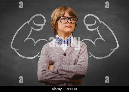 Composite image of cute pupil dressed up as teacher Stock Photo