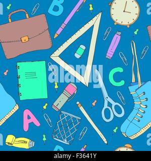 Hand drawn school symbols Stock Vector