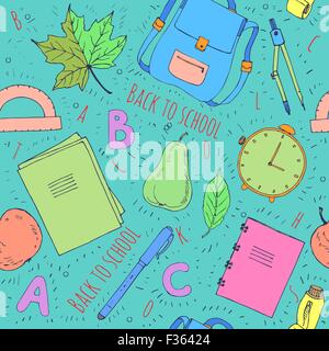Hand drawn school symbols Stock Vector
