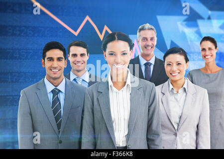 Composite image of young business people in office Stock Photo
