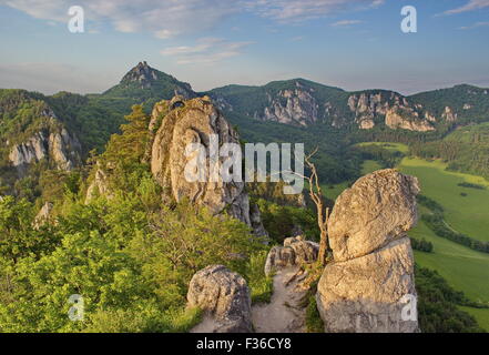 impressive, unusual rocky area in the light of summer evening, Slovakia Stock Photo