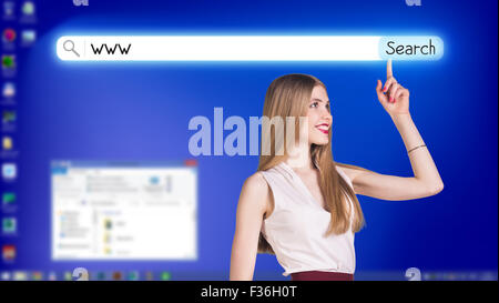 Blue fullscreen desktop Stock Photo