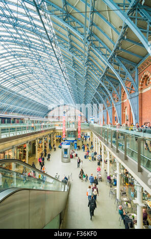 interior of St Pancras international railway station London England UK GB EU Europe Stock Photo