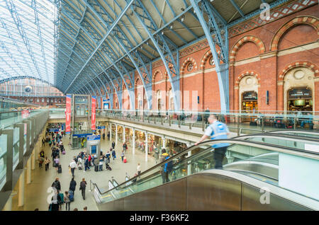 interior of St Pancras international railway station London England UK GB EU Europe Stock Photo