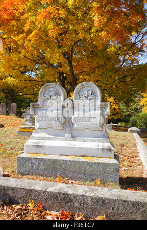 Riverside Cemetery in Newmarket, New Hampshire USA during the autumn months Stock Photo