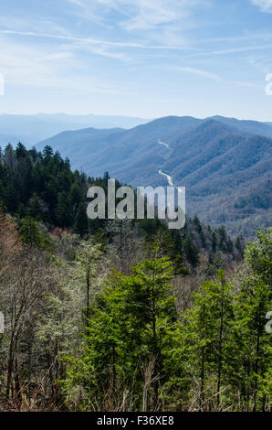 View from Newfound Gap in the Great Smoky Mountains National Park Stock Photo