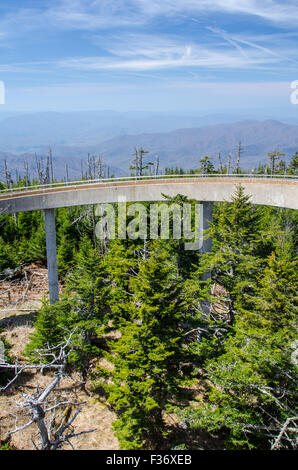 Clingman's Dome Observation Tower in the Great Smoky Mountains National Park Stock Photo