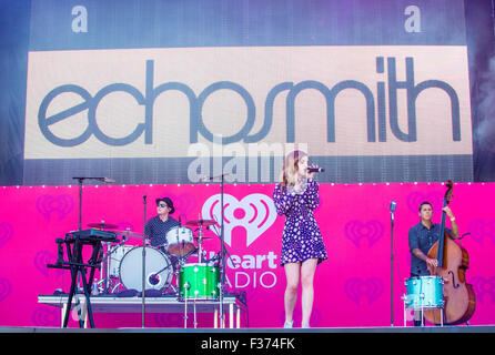 Musician Sydney Sierota of Echosmith performs onstage at the 2015 iHeartRadio Music Festival at the Las Vegas Village Stock Photo