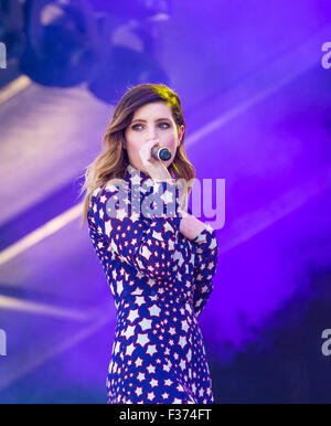 Musician Sydney Sierota of Echosmith performs onstage at the 2015 iHeartRadio Music Festival at the Las Vegas Village Stock Photo