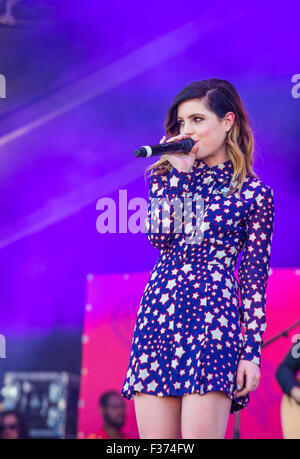 Musician Sydney Sierota of Echosmith performs onstage at the 2015 iHeartRadio Music Festival at the Las Vegas Village Stock Photo