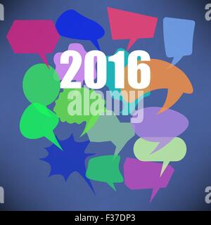 Colorful New Year Speech Bubbles Stock Vector