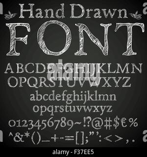 pencil font Stock Vector