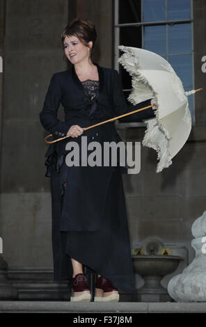 LONDON - AUG  27, 2015: Helena Bonham Carter launches BFI LOVE at The British Museum, introducing an open- air screening of her Stock Photo