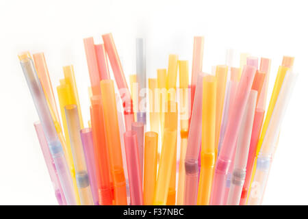 Drinking straws isolated on white. Stock Photo