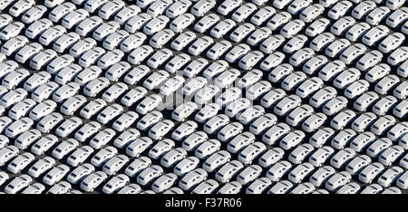 Emden, Germany. 30th Sep, 2015. New Volkswagen cars are ready to be ...