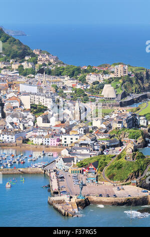 View of Ilfracombe from Hillsborough, Ilfracombe, Devon, England, UK. Stock Photo