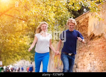 Young couple taking a walk Stock Photo