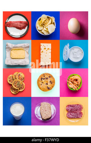Cholesterol -rich foods. Stock Photo