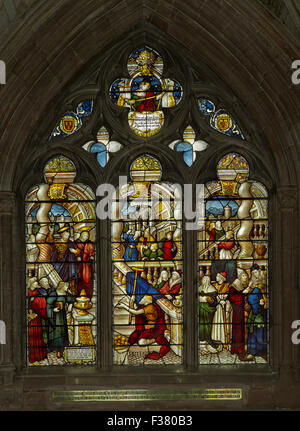 Lichfield Cathedral, south choir aisle window Stock Photo