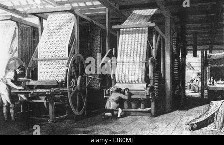 CALICO PRINTING from Baines' History of the Cotton Manufacture, 1835 Stock Photo