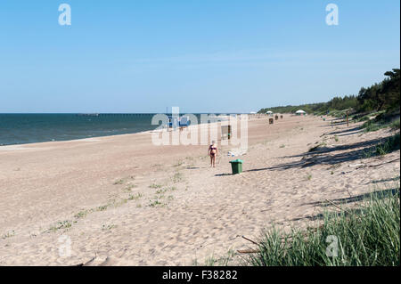 Sandy beach, Palanga, Klaipėda County, Lithuania Stock Photo