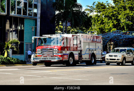 Florida Miami Beach Fire Rescue Stock Photo