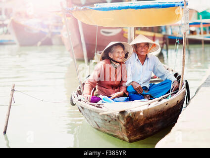 Vietnamese senior couple Stock Photo