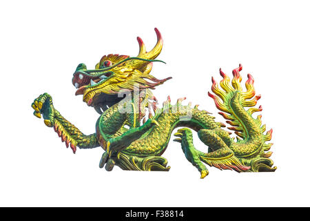 Dragon statue on the Chinese temple roof Stock Photo