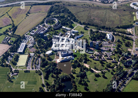 AERIAL VIEWS OF THE UNIVERSITY OF ESSEX, WIVENHOE SHOWING THE CAMPUS AND LIVING ACCOMMODATION Stock Photo