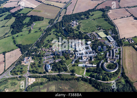 AERIAL VIEWS OF THE UNIVERSITY OF ESSEX, WIVENHOE SHOWING THE WHOLE OF THE UNIVERSITY AREA Stock Photo