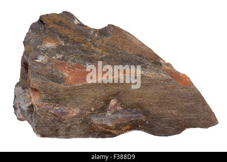 Staurolite schist with large twinned staurolite crystal Stock Photo