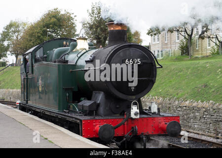 The GWR 5600 Class is a class of 0-6-2T steam locomotive built between 1924 and 1928. They were designed by C.B Collett for the Stock Photo