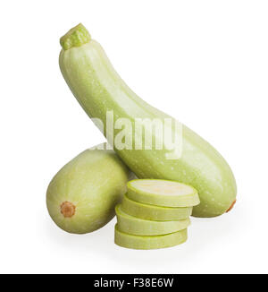 Green zucchini vegetable isolated on white background Stock Photo
