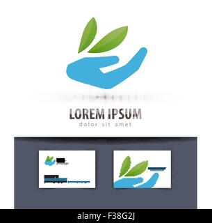 ecology vector logo design template. farm or gardening icon Stock Vector