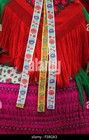 Woman wearing colorful Hungarian national costume Stock Photo