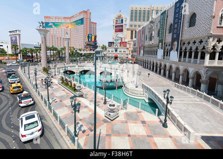 Hotels, Resorts and Casinos on the Las Vegas Blvd, Las Vegas, Nevada. Stock Photo