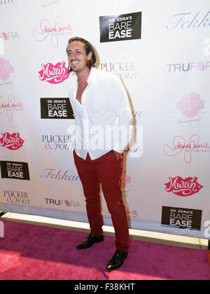 Pucker & Pout launch event at Sur Lounge. Pucker & Pout is a new beauty and lifestyle blog founded by 'Vanderpump Rules' star Katie Maloney.  Featuring: Peter Madrigal Where: Los Angeles, California, United States When: 31 Jul 2015 Stock Photo