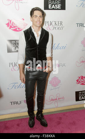 Pucker & Pout launch event at Sur Lounge. Pucker & Pout is a new beauty and lifestyle blog founded by 'Vanderpump Rules' star Katie Maloney.  Featuring: Tom Sandoval Where: Los Angeles, California, United States When: 31 Jul 2015 Stock Photo