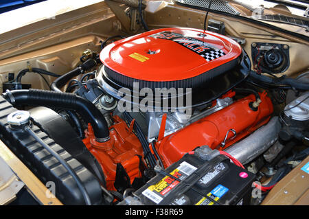 A Dodge 440 Six Pack engine on display at a car show Stock Photo - Alamy