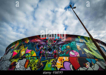 Graffiti on a building in Slussen, Södermalm, Stockholm, Sweden. Stock Photo